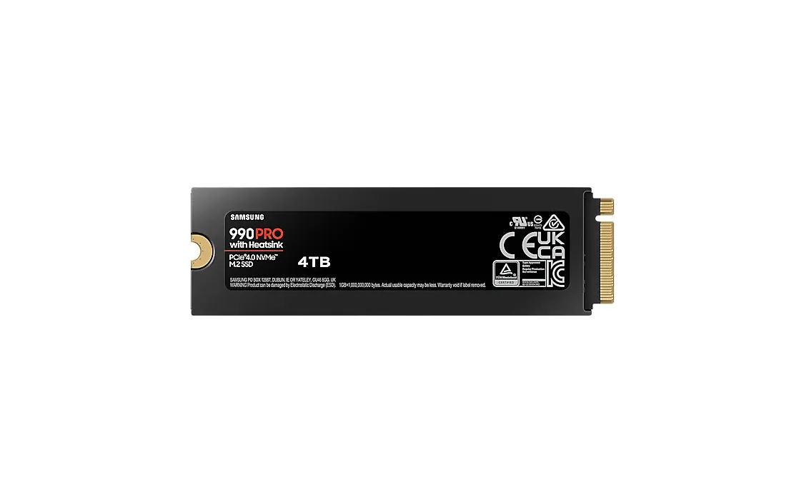 Samsung 990 PRO 4 Tt M.2 NVMe -SSD-kovalevy jäähdytyselementillä