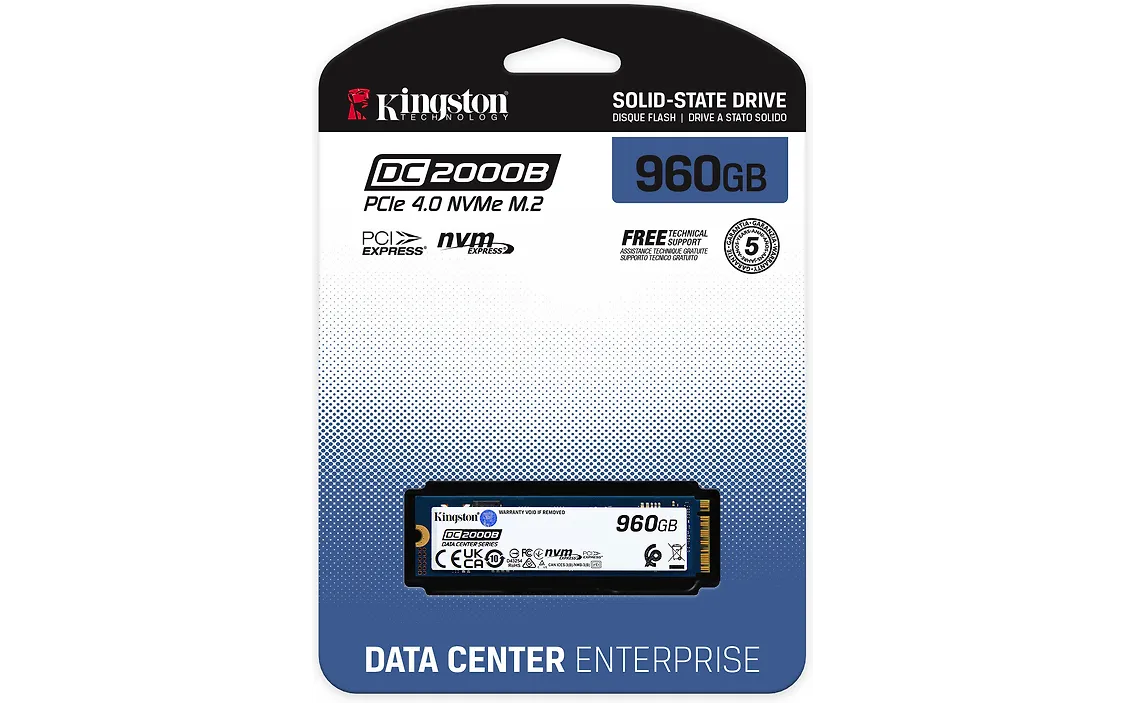 Kingston DC2000B PCIe 4.0 NVMe 960 Gt M.2 SSD -kovalevy
