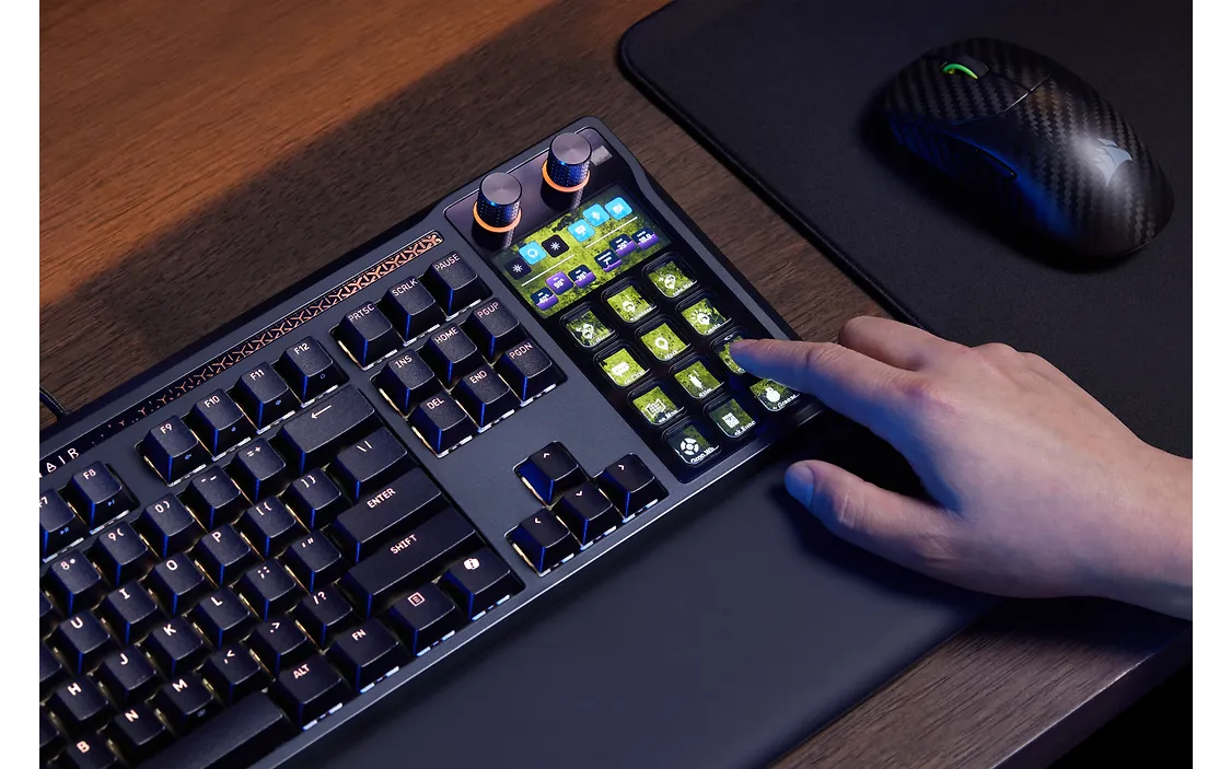 Corsair Galleon 100 SD pelinäppäimistö integroidulla Elgato Stream Deckillä suomi/ruotsi