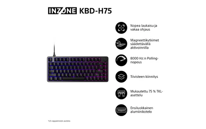 Sony INZONE KBD-H75 pelinäppäimistö suomi/ruotsi