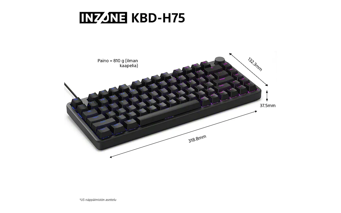 Sony INZONE KBD-H75 pelinäppäimistö suomi/ruotsi
