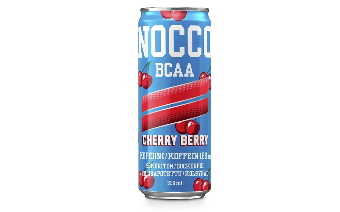 NOCCO BCAA Cherry Berry energiajuoma, 330 ml, 24-pack