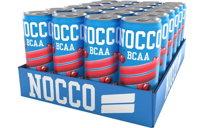 NOCCO BCAA Cherry Berry energiajuoma, 330 ml, 24-pack