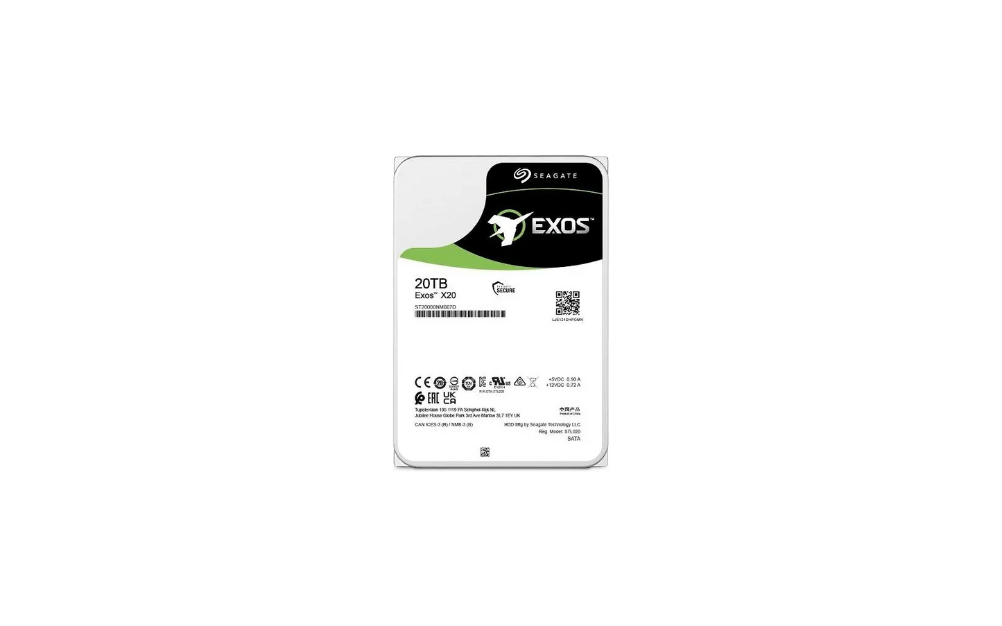 Seagate Exos X20 20 Tt SATAIII 256 Mt 3,5" -kovalevy