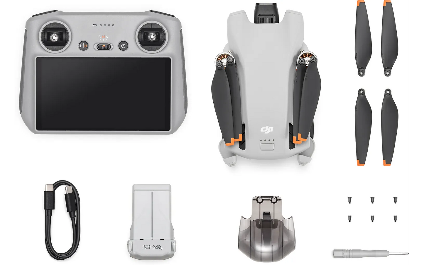 DJI Mini 3 drone, DJI RC ohjaimella