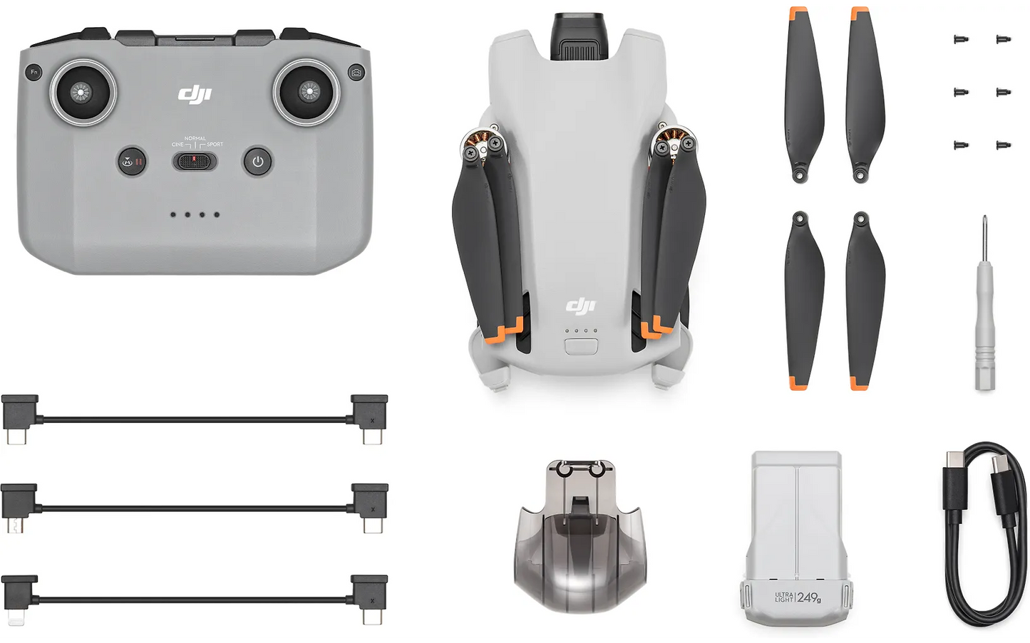 DJI Mini 3 Pro drone, DJI RC-N1 ohjaimella