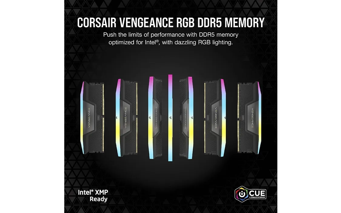 Corsair Vengeance RGB DDR5 7000 MHz CL40 48 Gt -muistimodulipaketti, musta
