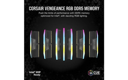 Corsair Vengeance RGB DDR5 7000 MHz CL40 48 Gt -muistimodulipaketti, musta