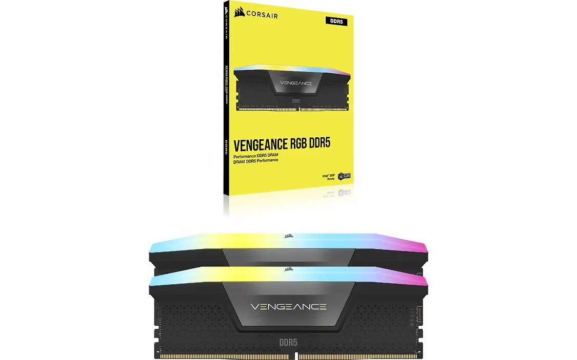 Corsair Vengeance RGB DDR5 7000 MHz CL40 48 Gt -muistimodulipaketti, musta