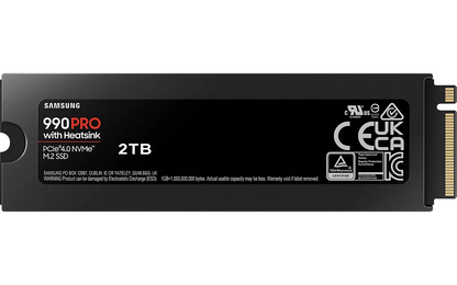 Samsung 990 PRO 2 Tt M.2 NVMe -SSD-kovalevy jäähdytyselementillä