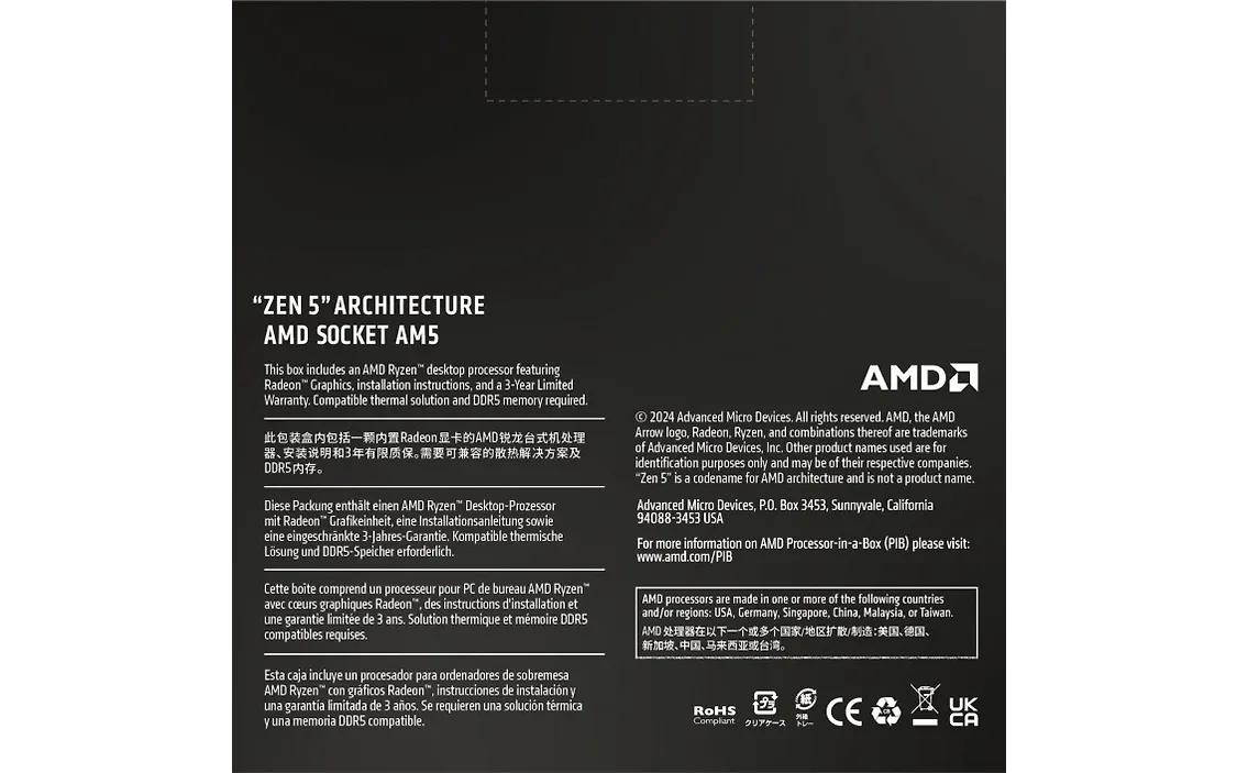AMD Ryzen 9 9900X -prosessori AM5 -kantaan