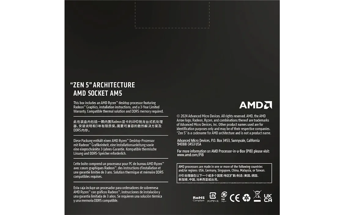 AMD Ryzen 7 9700X -prosessori AM5 -kantaan