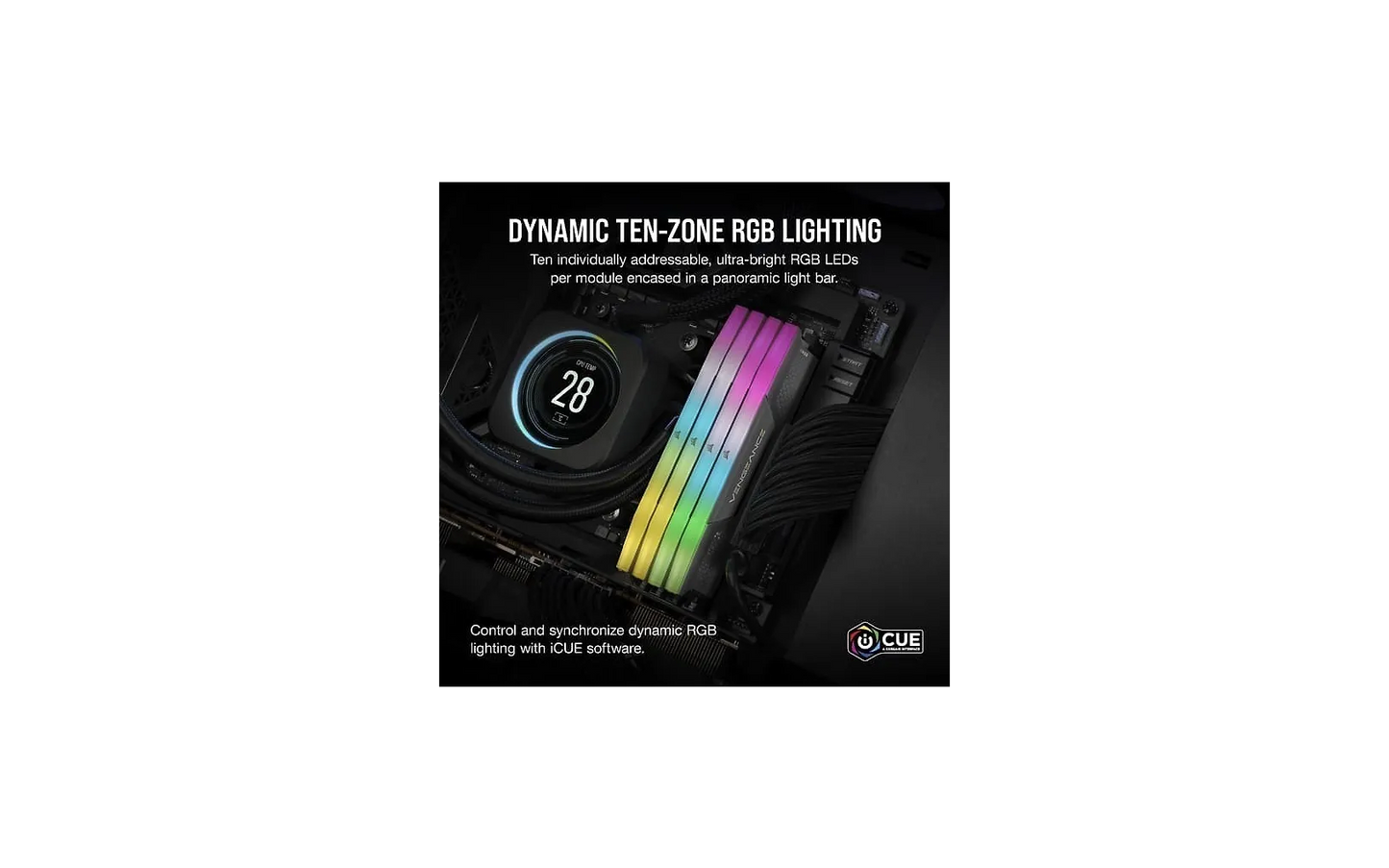 Corsair Vengeance RGB DDR5 6000 MHz CL36 32 Gt -muistimodulipaketti, harmaa