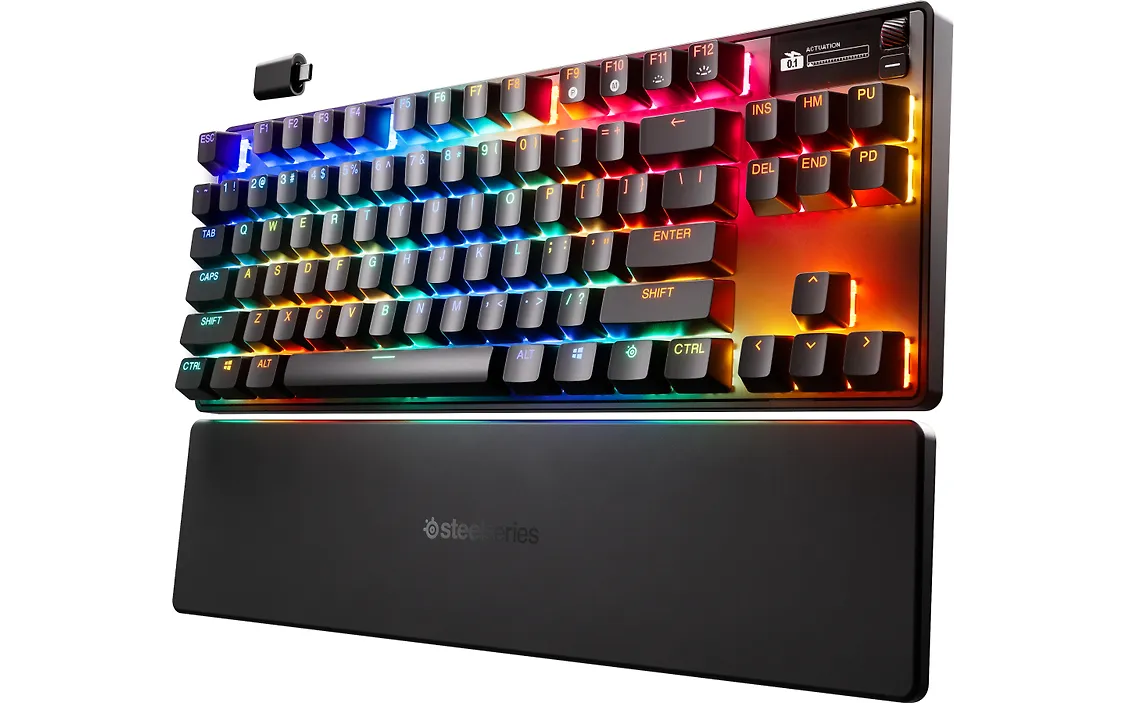 SteelSeries Apex Pro TKL Wireless Gen 3 pelinäppäimistö, Nordic, musta suomi/ruotsi